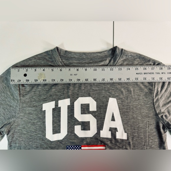 Classic USA Patriotic Graphic Tee Gray Dream Knit SZ Medium - Picture 10 of 12